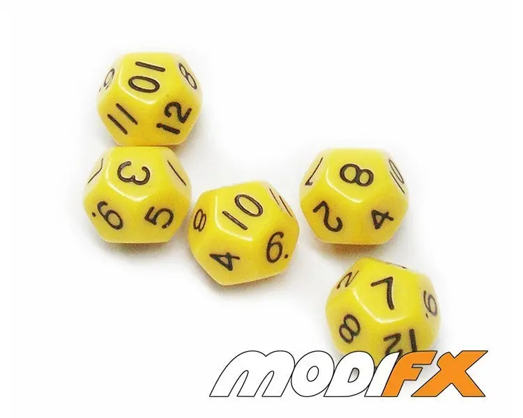 D12 Dice Opaque Yellow 1