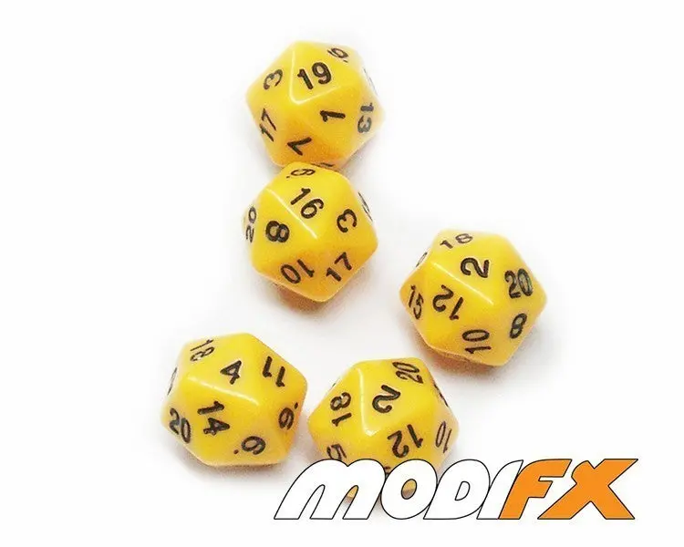 D20 Dice Opaque Yellow 1