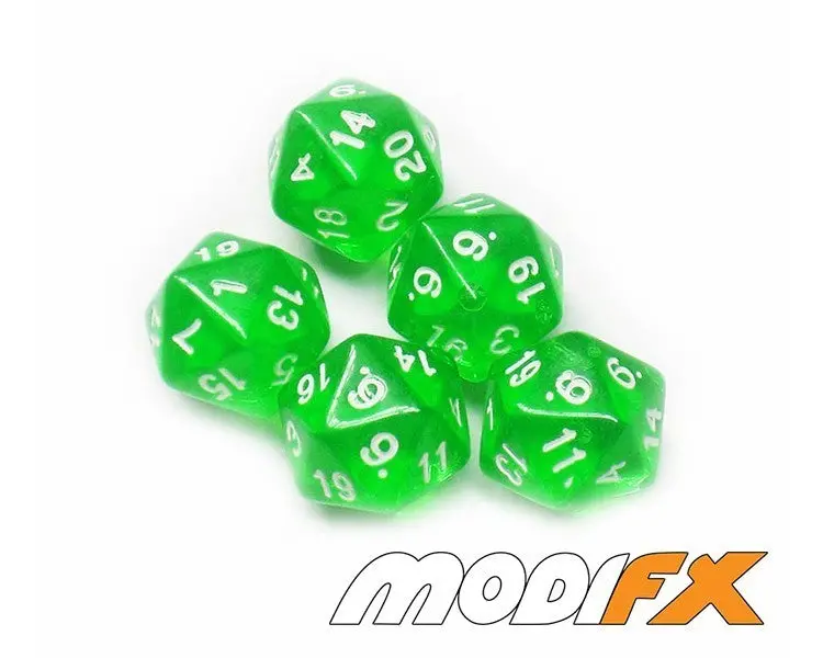 D20 Dice Translucent Green 1