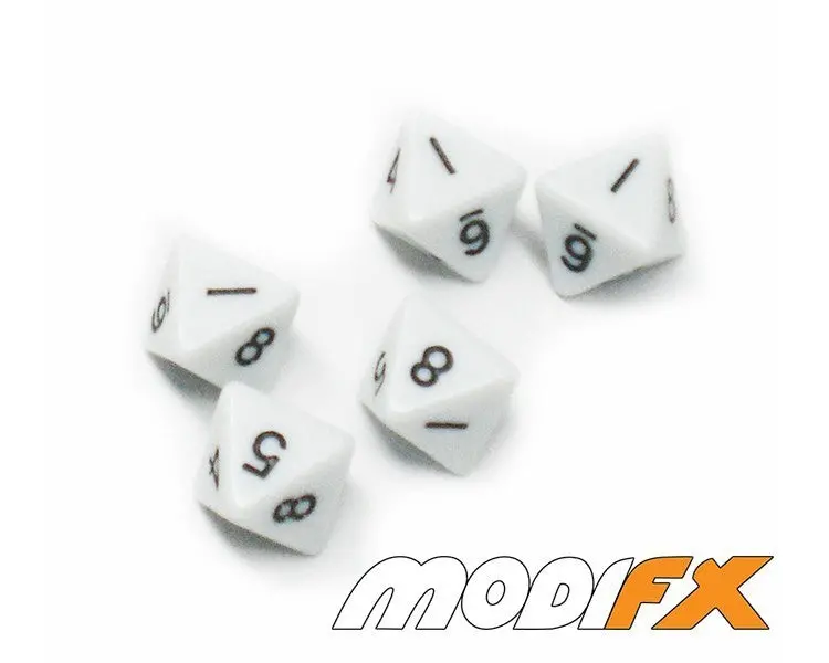 D8 Dice Opaque White 1