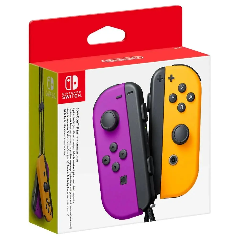 Nintendo Switch Joy Con Neon Purple And Neon Orange Pair 1