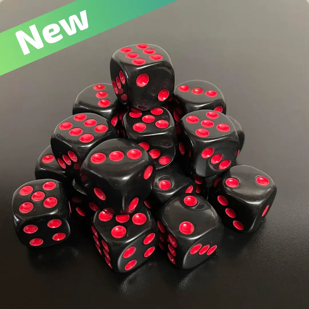 16Mm Dice Black Series (Red Pips) 1