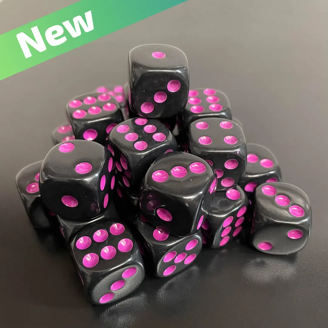 16Mm Dice Black Series (Purple Pips) 1
