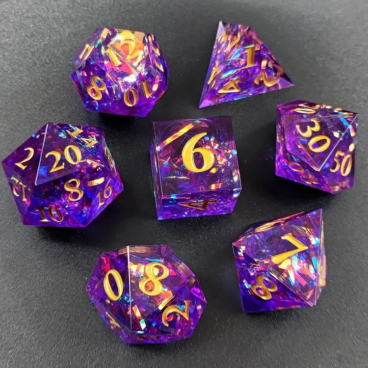 D&D Dice Set Sharp Edge - Purple Celebration 1