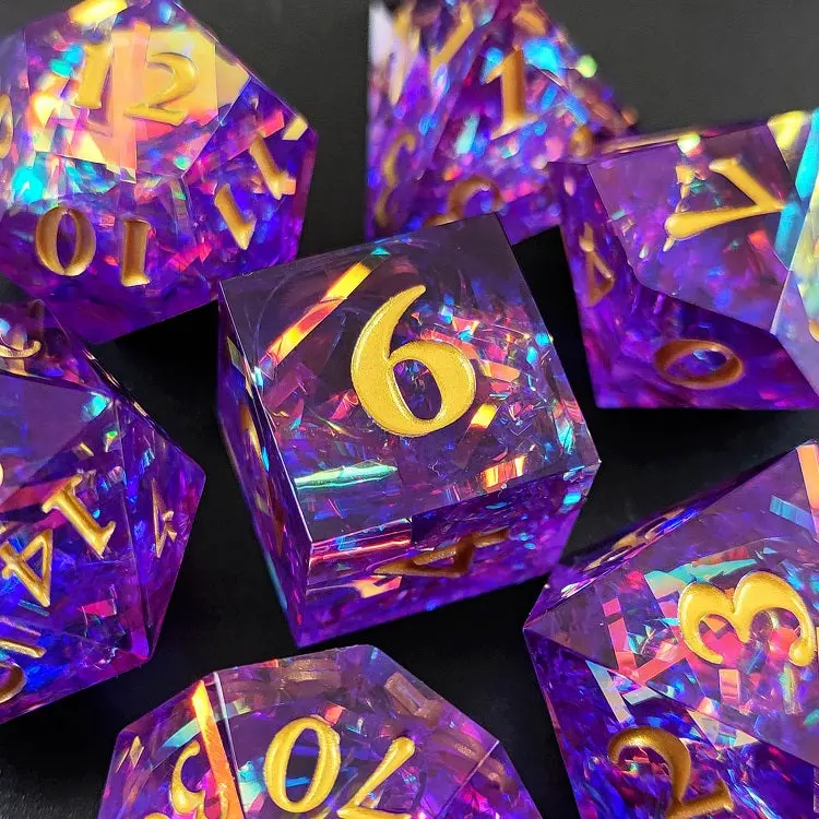 D&D Dice Set Sharp Edge - Purple Celebration 2