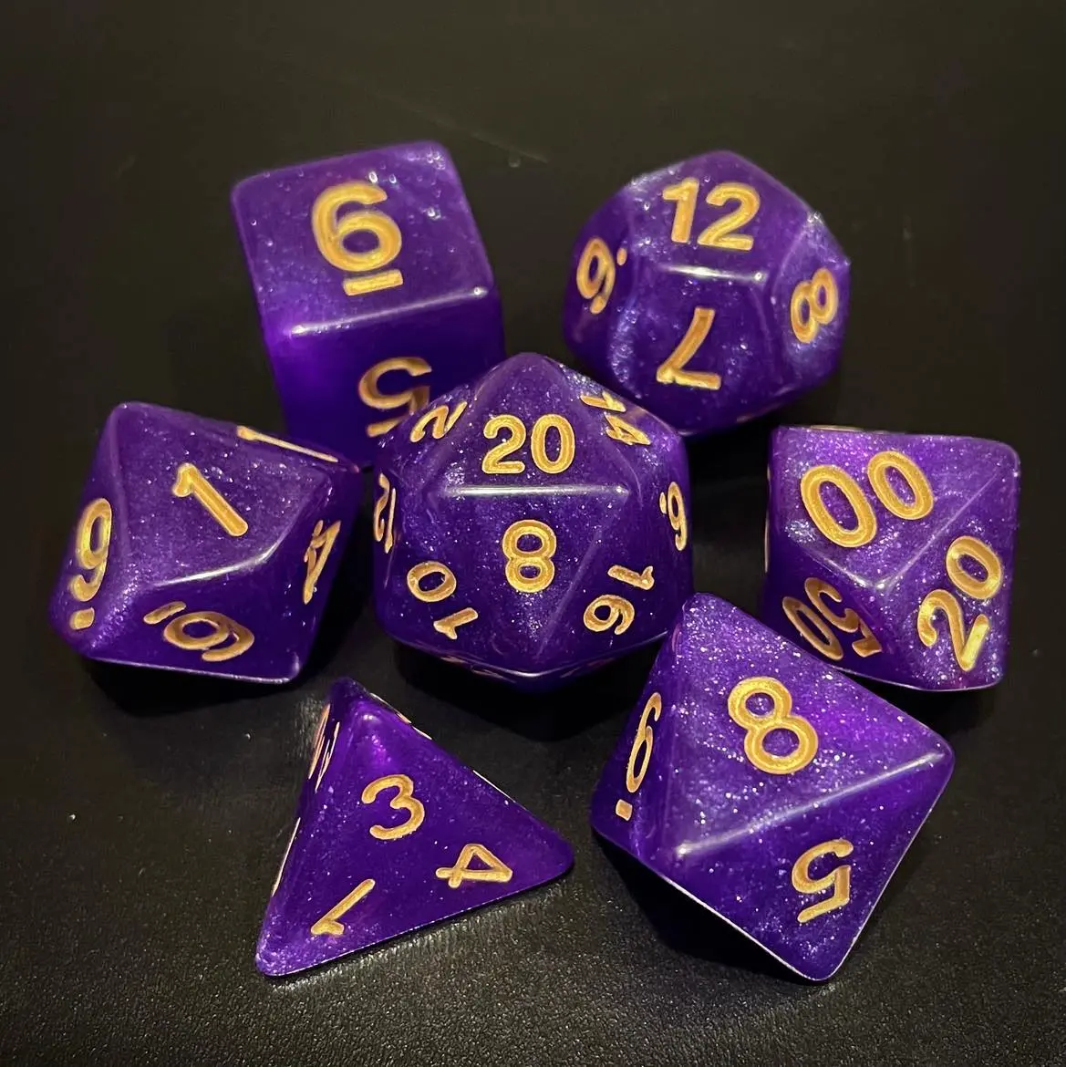 D&D Dice Set - Glitter Purple 1