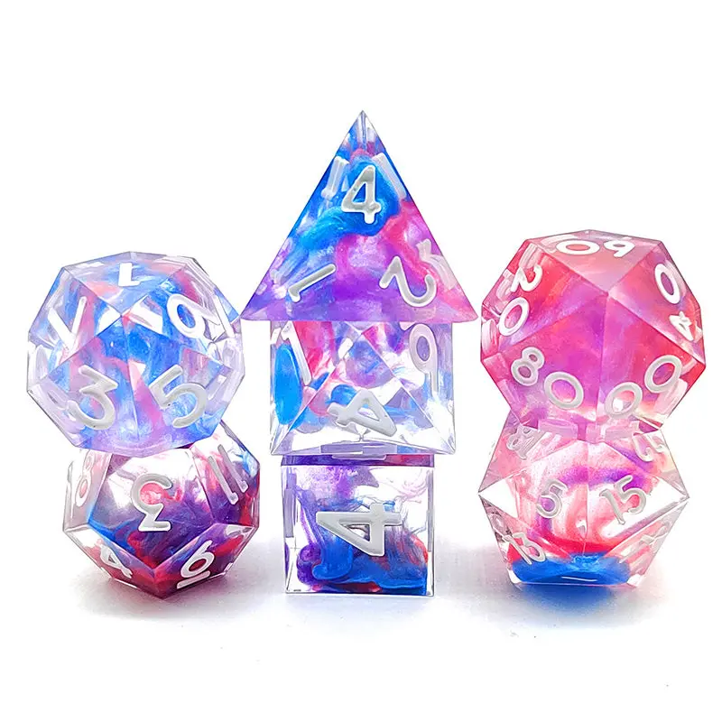 D&D Dice Set Sharp Edge - Riot Clear (Gold) 1