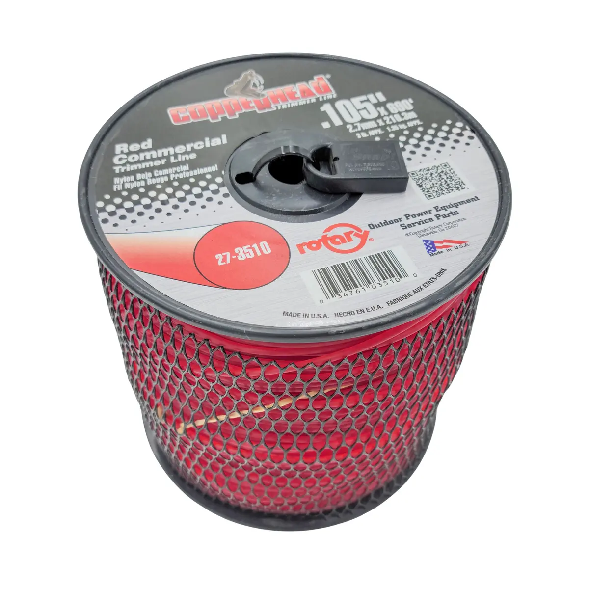 .105" Trimmer Line W/Cutter Rotary Round Medium Spool Red (3510) 1