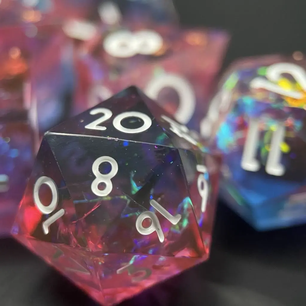 D&D Dice Set Sharp Edge - Bubblegum Blaze (White) 1