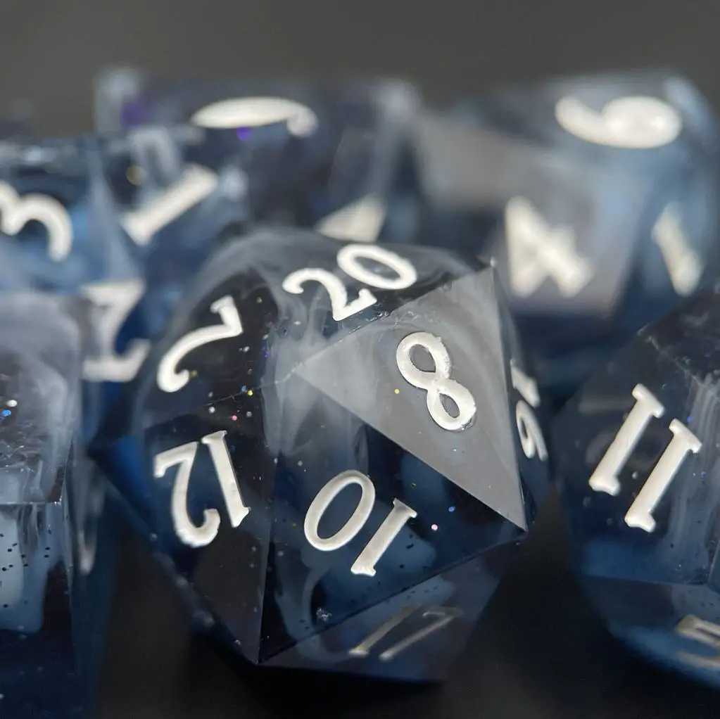 D&D Dice Set Sharp Edge - Stormy Sea (White) 1