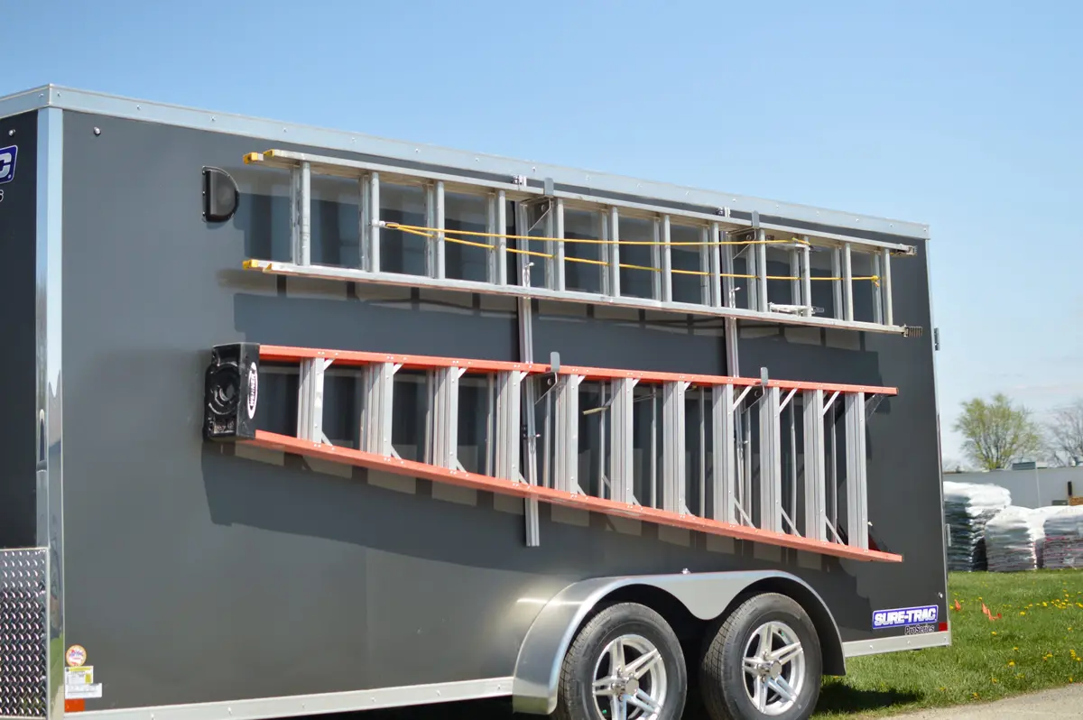 Side-Mounted Ladder Rack Holds 2 (Open/Enclosed Trailers & Box Trucks) 1