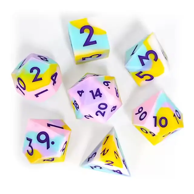 D&D Dice Set Silicone - Sunrise Sorbet (Violet) 1