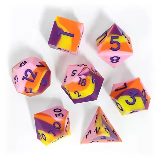 D&D Dice Set Silicone - Sunset Whimsy (Violet) 1