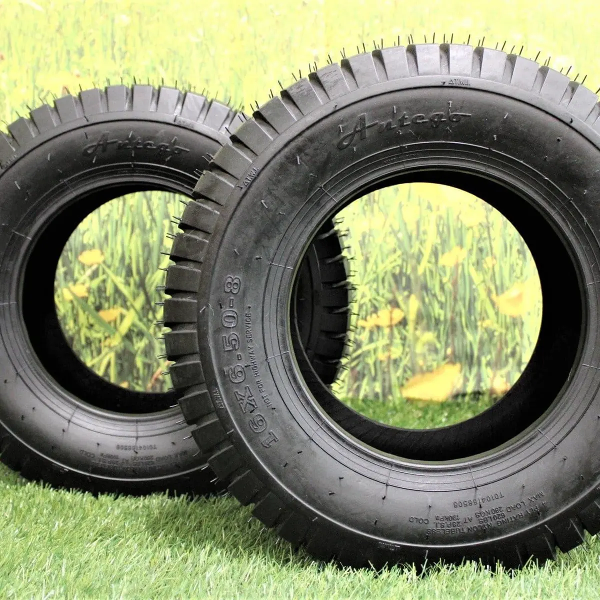 16X6.50-8 4-Ply Turf Tires For Lawn & Garden (Set Of Two) 1