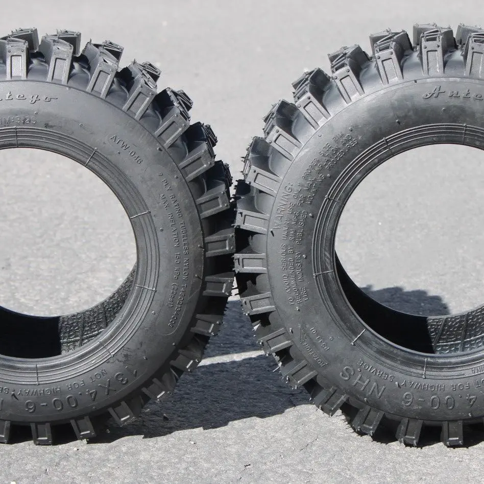 13X4.00-6 Atw-046 2-Ply Snow Tires Directional (Set Of 2) 2