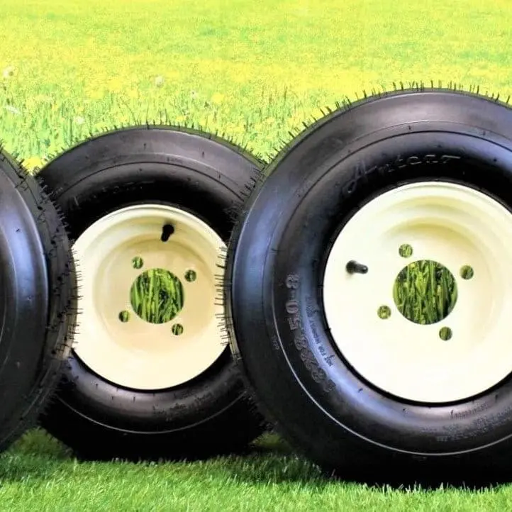 18X8.50-8 With 8X7 Tan Wheel Assembly For Golf Cart And Lawn Mower (Set Of 4) 1