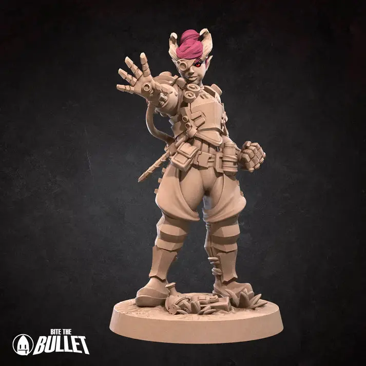 Tiefling Artificer Female D&D Miniature 1