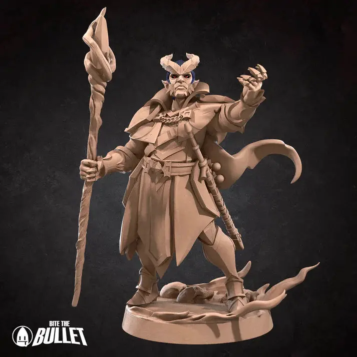 Tiefling Warlock Male D&D Miniature 1