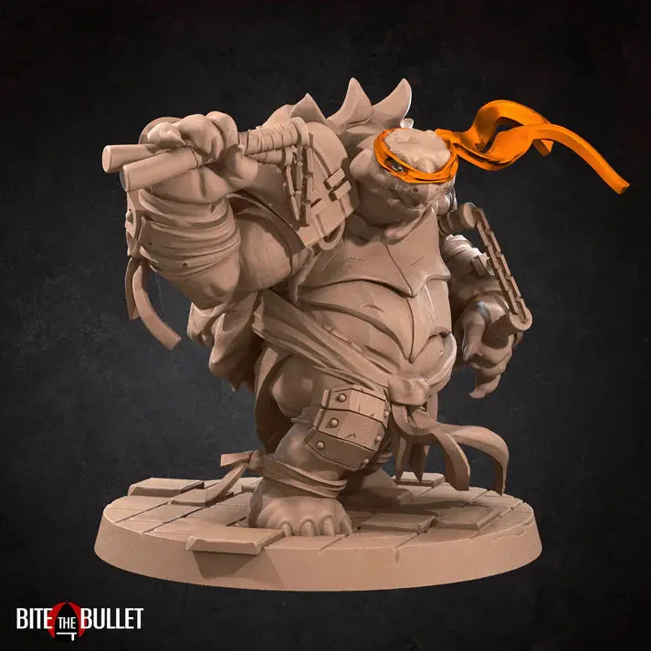 Tortle Fighter Male (Michelangelo) D&D Miniature 1