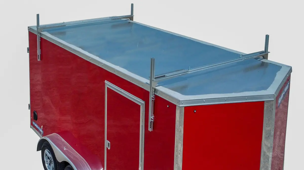 Rooftop Rack For Enclosed Trailers - Holds 1,000 Pounds Of Ladders, Lumber, Pipe, Etc. 1