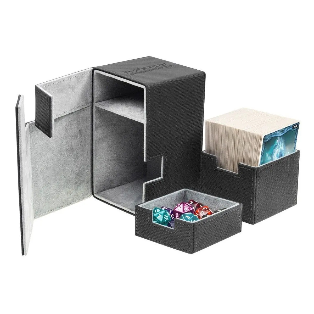 Ultimate Guard Flip N Tray Deck Case 100+ Standard Size Xenoskin Black Deck Box 1