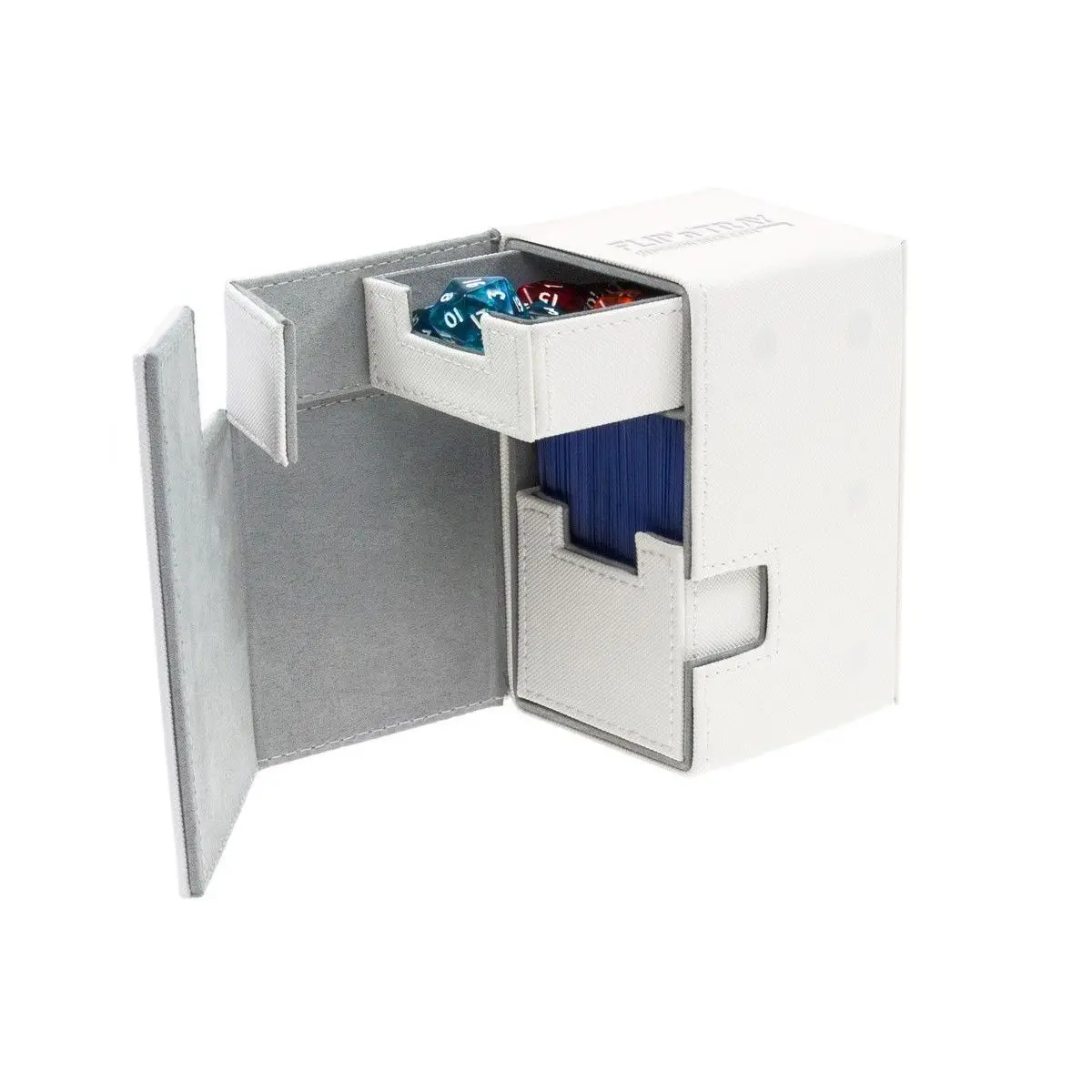 Ultimate Guard Flip N Tray Deck Case 100+ Standard Size Xenoskin White Deck Box 1