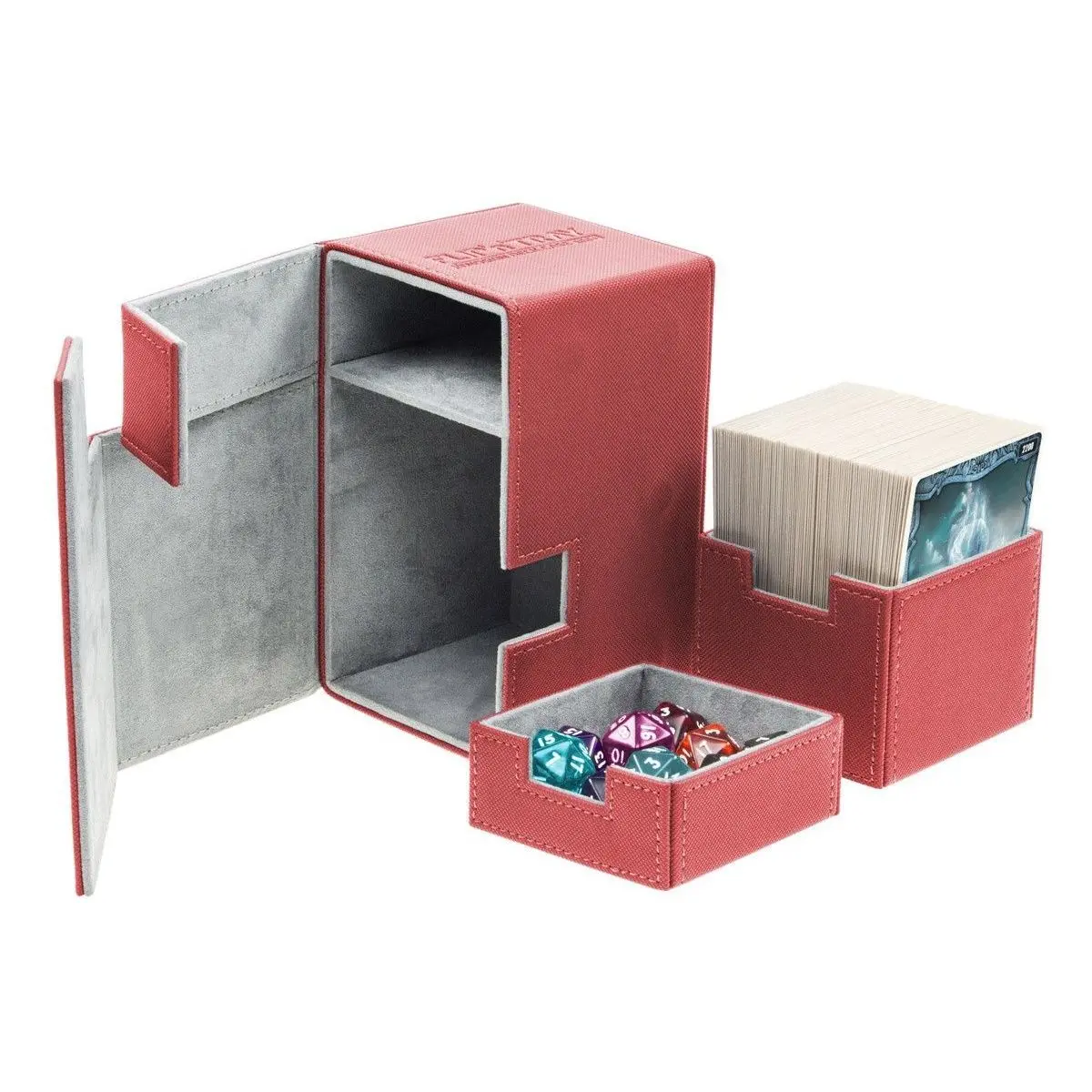 Ultimate Guard Flip N Tray Deck Case 100+ Standard Size Xenoskin Red Deck Box 1