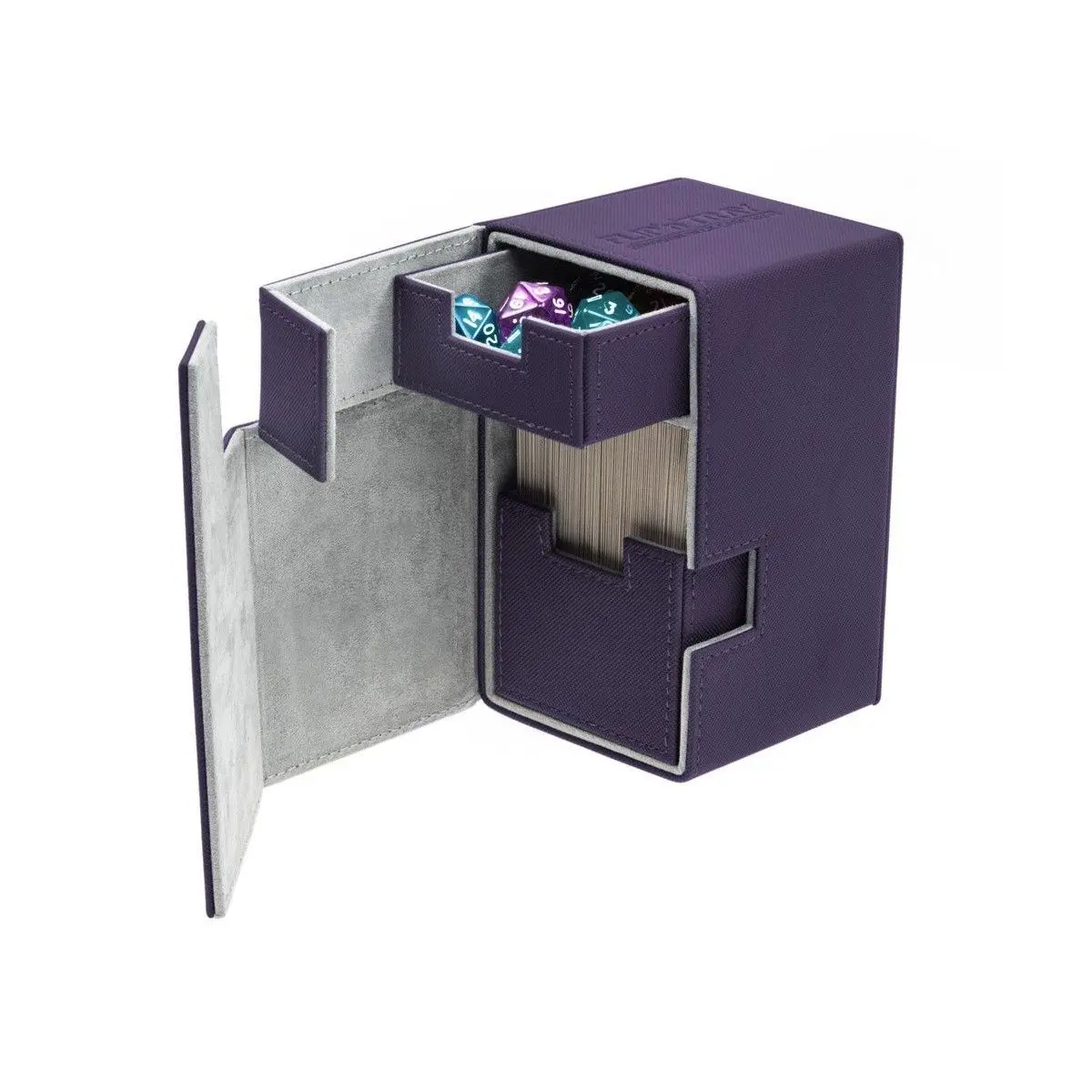 Ultimate Guard Flip N Tray Deck Case 100+ Standard Size Xenoskin Purple Deck Box 1