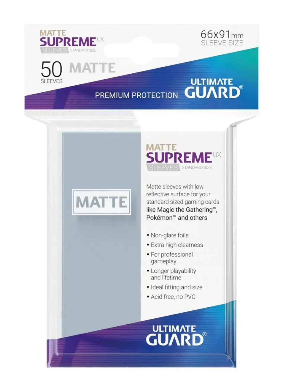 Ultimate Guard Supreme Ux Sleeves Standard Size Matte Transparent 1