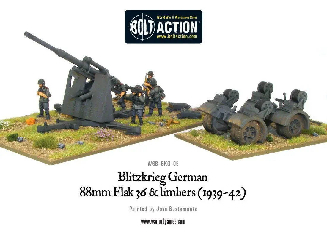 Blitzkrieg German 88Mm Flak 36 & Limbers (1939-42) (Green Box) 1