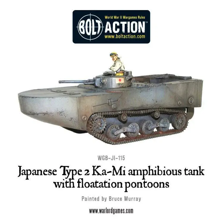 Japanese Type 2 Ka-Mi Amphibious Tank With Floatation Pontoons 1