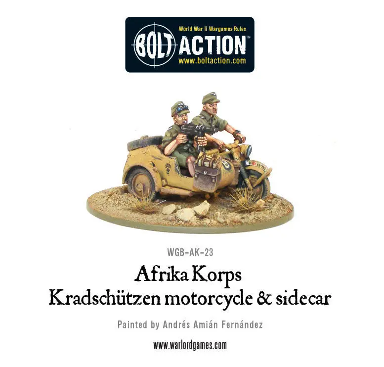 Afrika Korps Kradschutzen Motorcycle W/Sidecar (Blister) 1