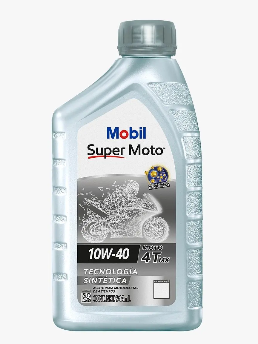 Mobil Super Moto 4T 10W-40, Lubricante Sintetico Para Motocicletas Con Motor 4 Tiempos, Formulado Para Brindar Triple Proteccion, Transmision, Motor Y Embrague, Incorporando Su Nueva Tecnologia "Molecula Antidesgaste Termoactivada"
Precios Incluyen I.S.V. 1