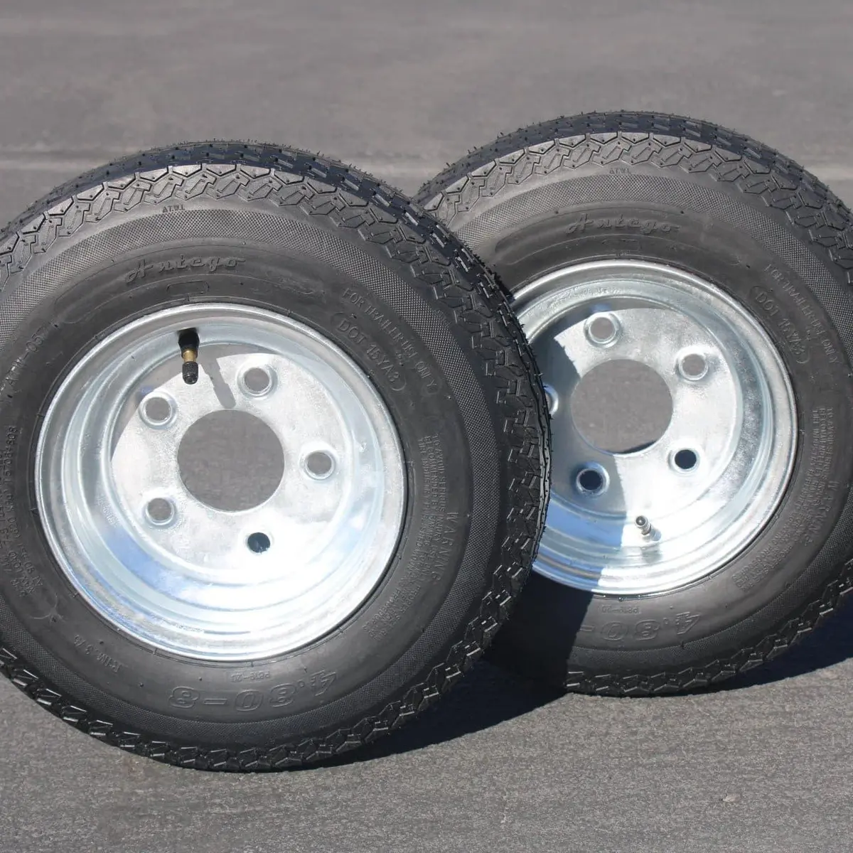 480-8 Trailer Tire Set Of 2 Galvanized Wheels 1