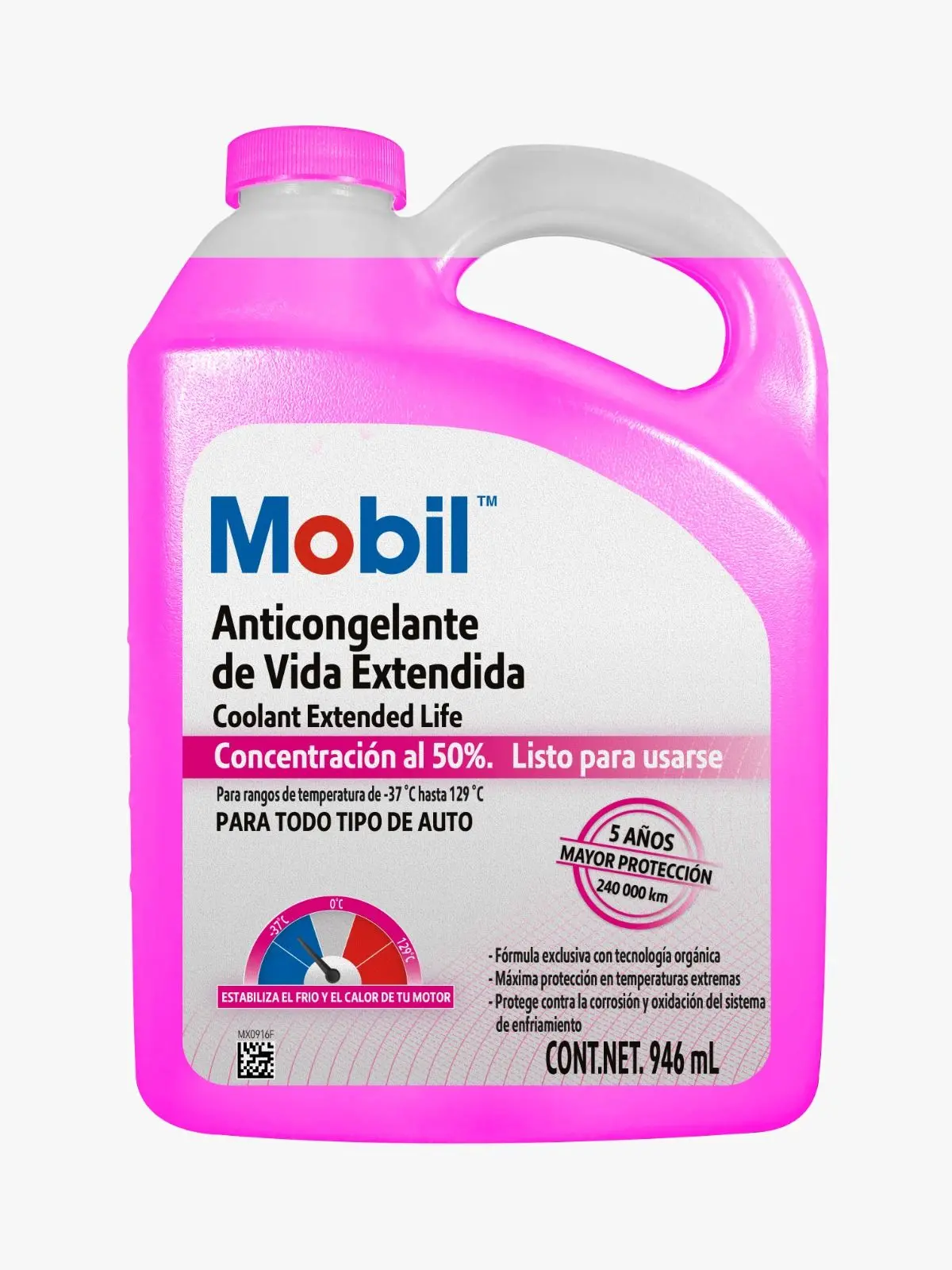 Mobil Extended Life 50/50, Es Un Refrigerante Y Anticongelante De Servicio Liviano, Formulado A Base De Tecnologia De Acidos Organicos, Recomendado Para Todo Tipo De Vehiculo Sin Importar Procedencia (Asiatico, Americano O Europeo)
Precios Incluyen I.S.V. 1