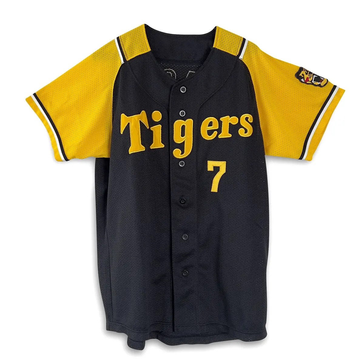 Genuine Retro Mizuno Npb Japan Hanshin Tigers Makoto Imaoka Baseball Knit Jersey #7 1