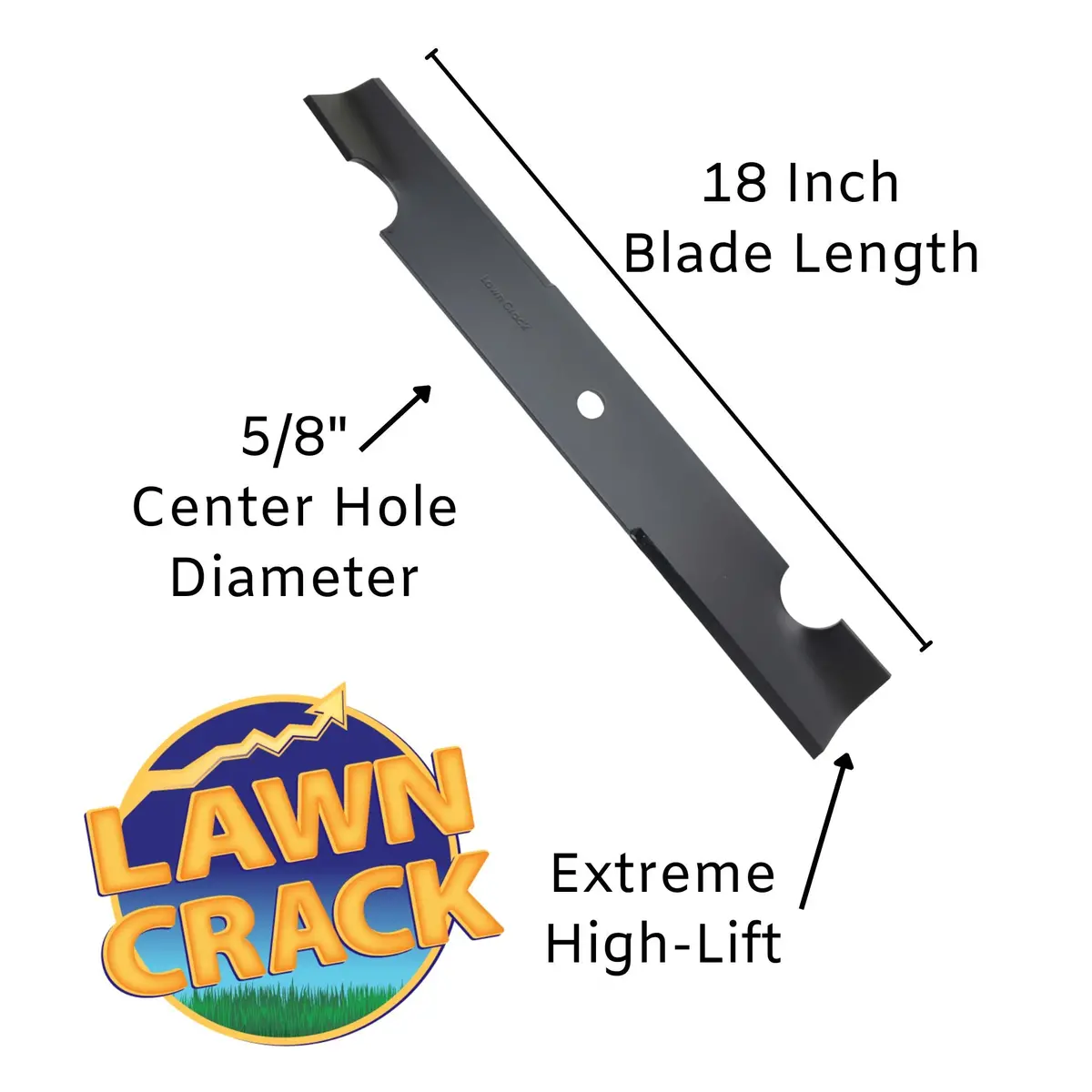 36" & 52" Mower High-Lift Blade (18" Long, 5/8" Hole) Hardened Steel 2