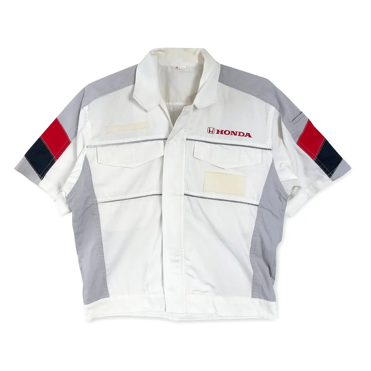 Japan Jdm Retro Honda Heavy Duty Summer Mechanic Short Sleeved Jacket White 1