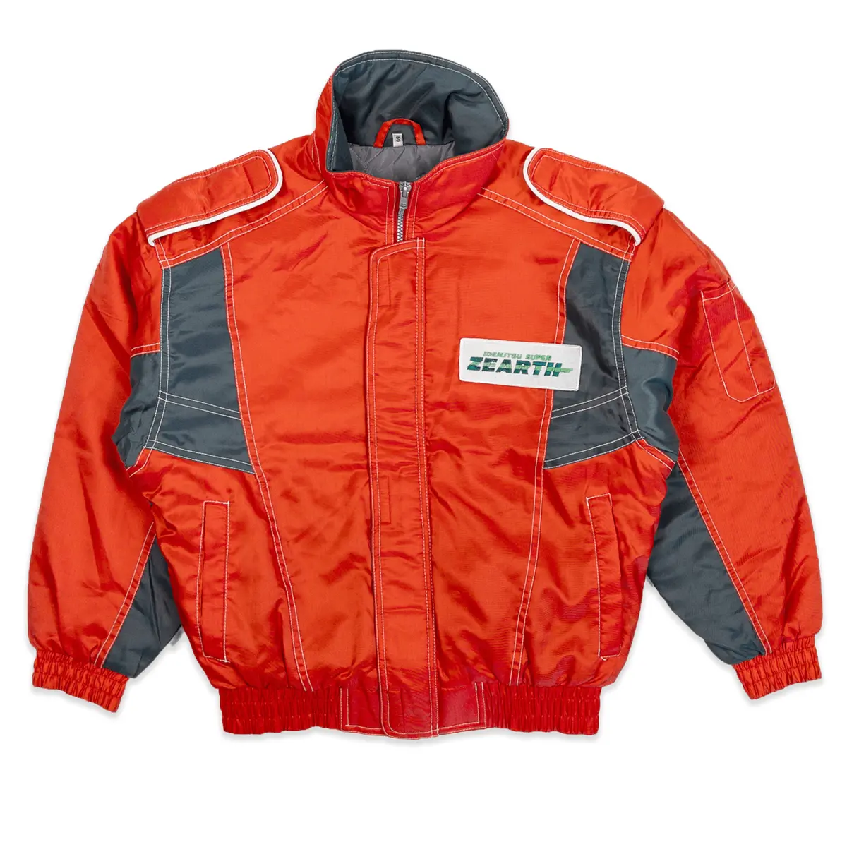 Jdm Retro Showa 1990S Era Japan Idemitsu Super Zearth Bomber Jacket Red 1