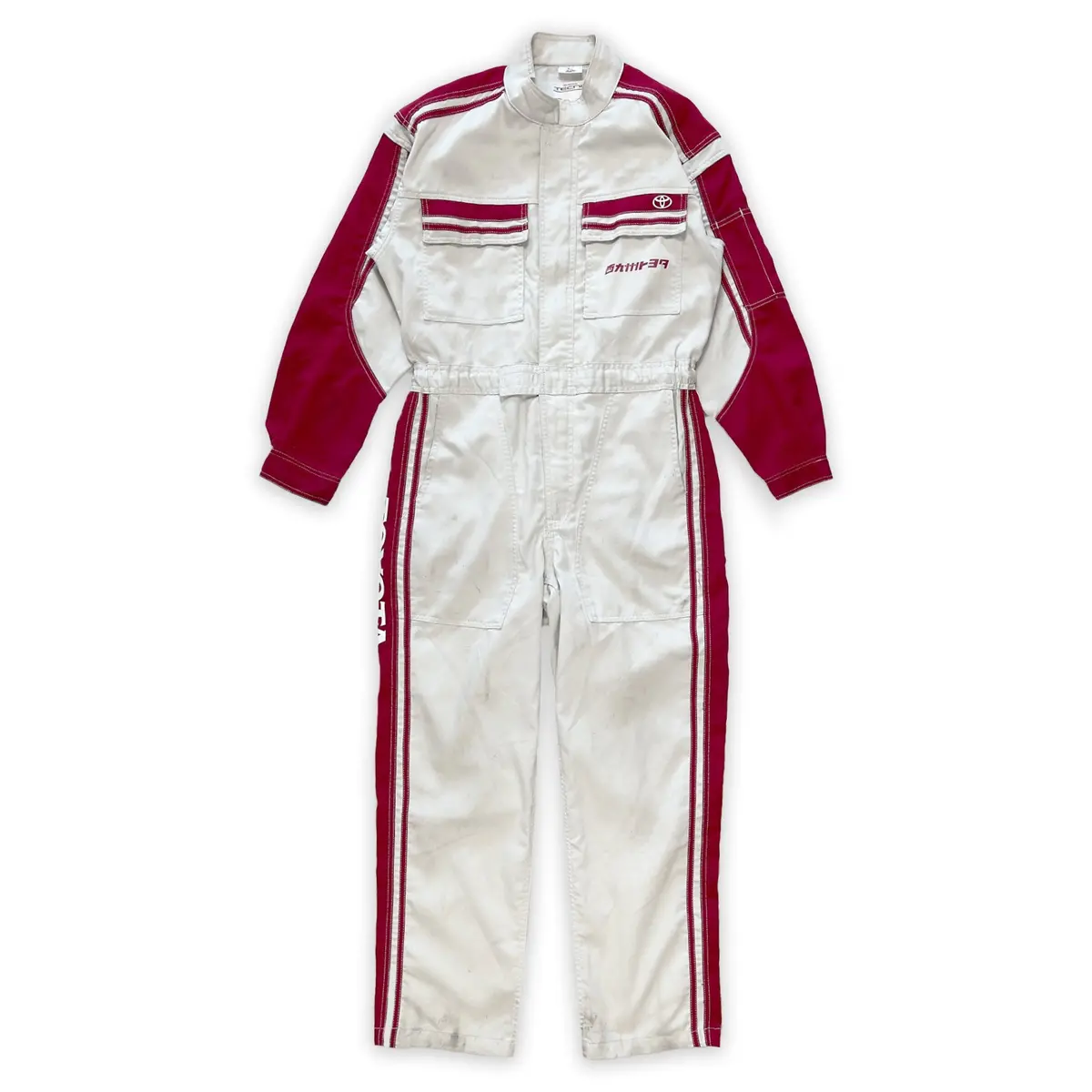 Jdm Retro Toyota Tecno Jumpsuit Coveralls Mechanic Suite Tsunagi Red 1
