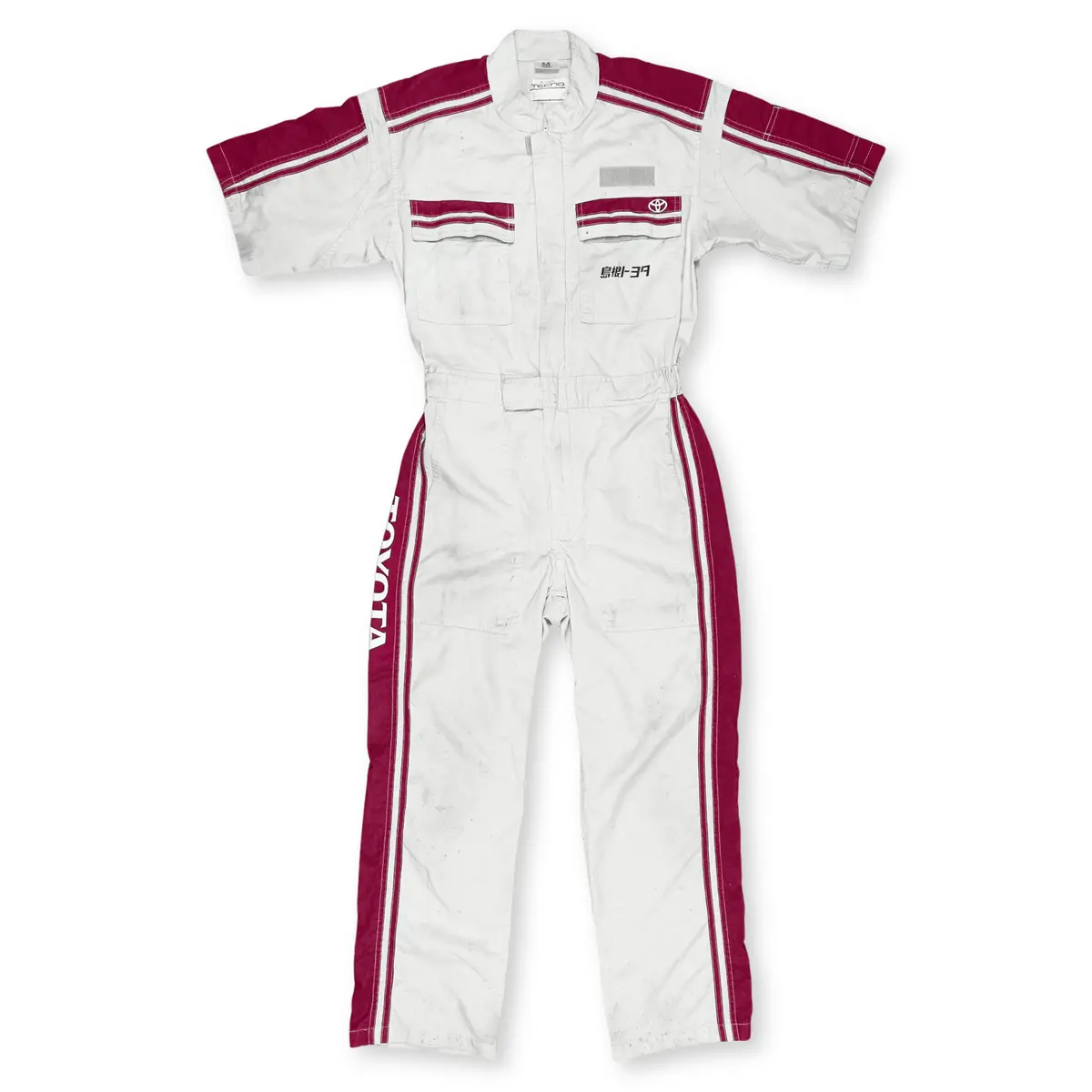 Jdm Retro Toyota Tecno Summer Short Sleeve Jumpsuit Coveralls Tsunagi Red 1