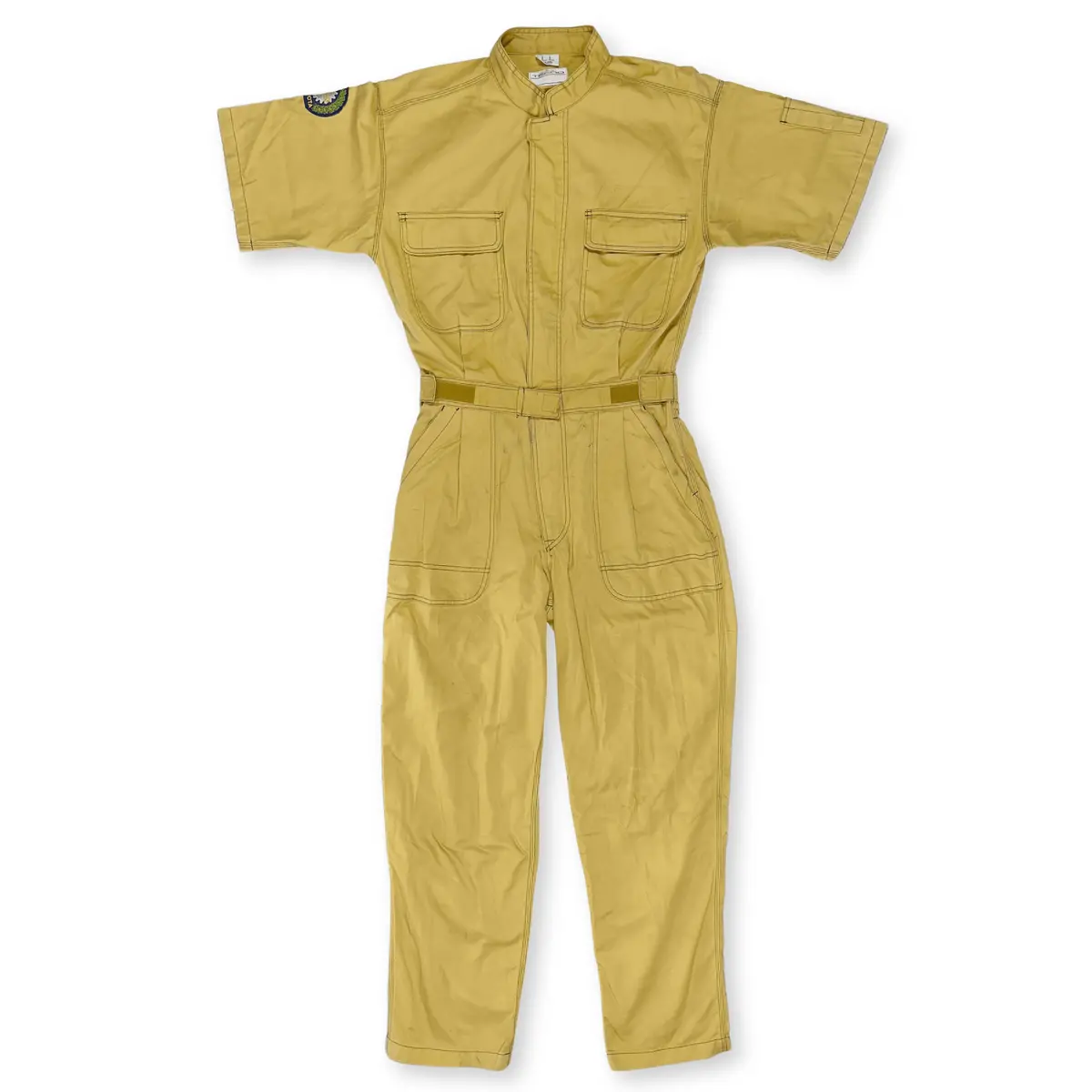 Jdm Toyota Automotive Engineering College Short Sleeve Coveralls Tsunagi Brown 1