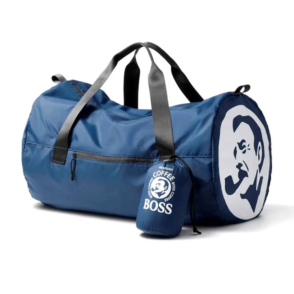 Limited Edition Japan Suntory Boss Coffee Boston Duffle Bag Blue Bonus 1