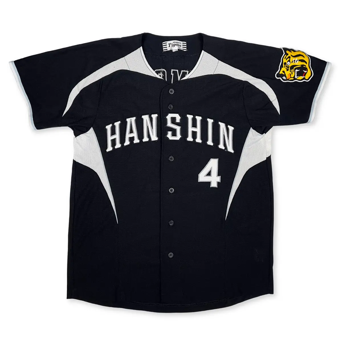 Mizuno Japan Npb Hanshin Tigers Hiroki Uemoto Baseball Knit Jersey Black #4 1