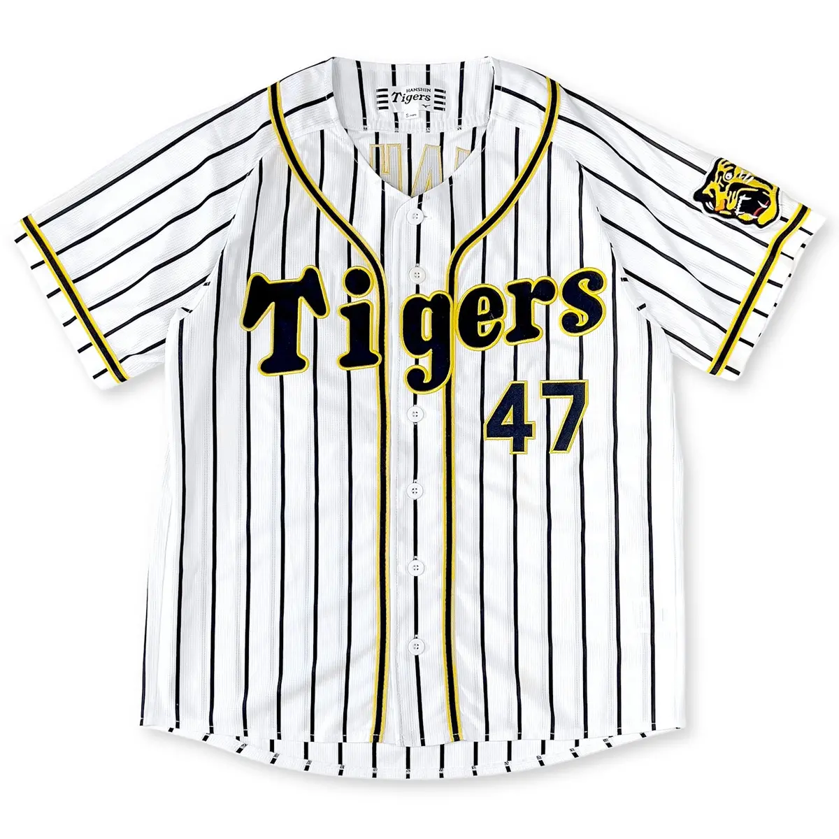 Mizuno Japan Npb Hanshin Tigers Riku Kawahara Baseball Home Knit Jersey #47 1