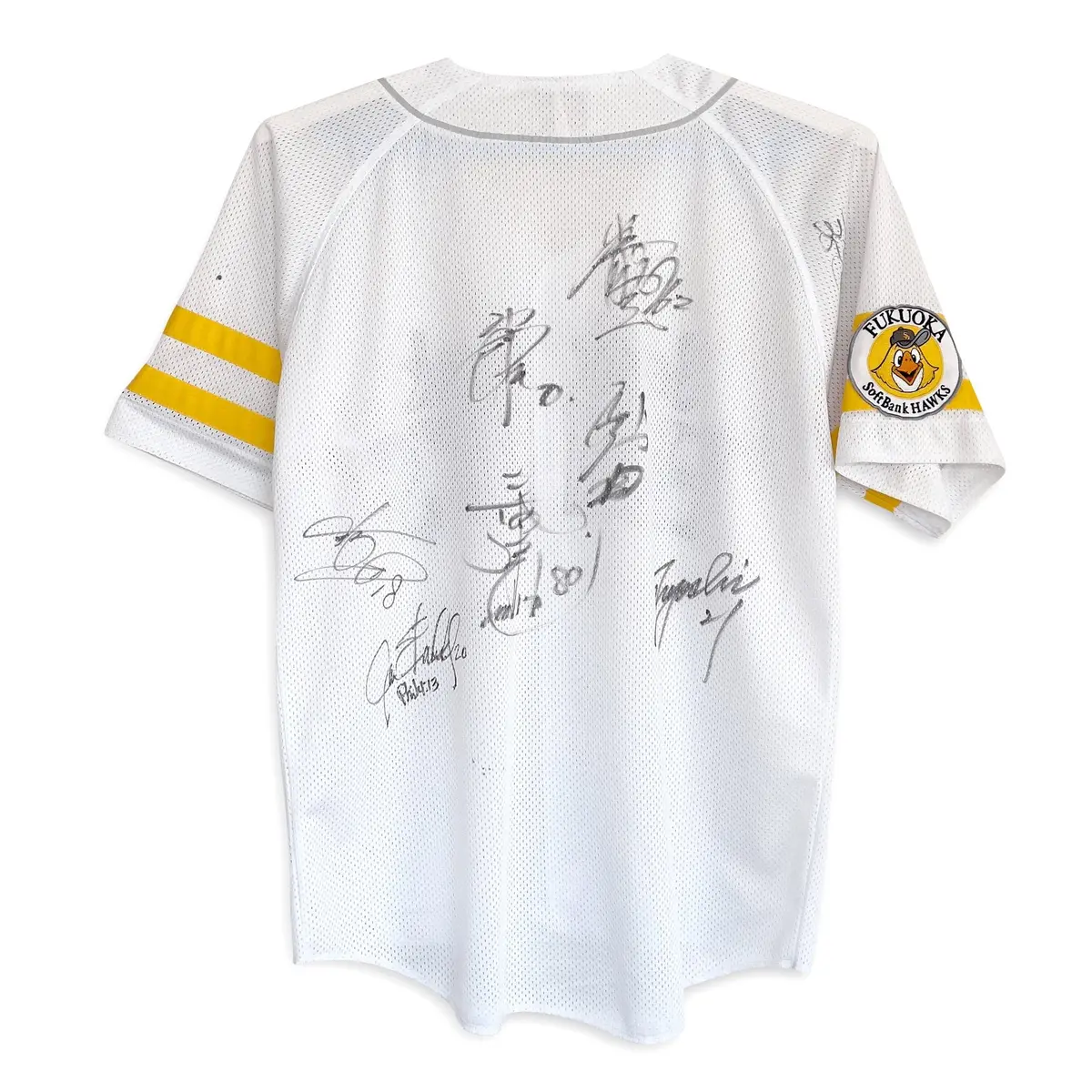Retro Multi Autographed Signed Npb Fukuoka Softbank Hawks Knit Jersey 2