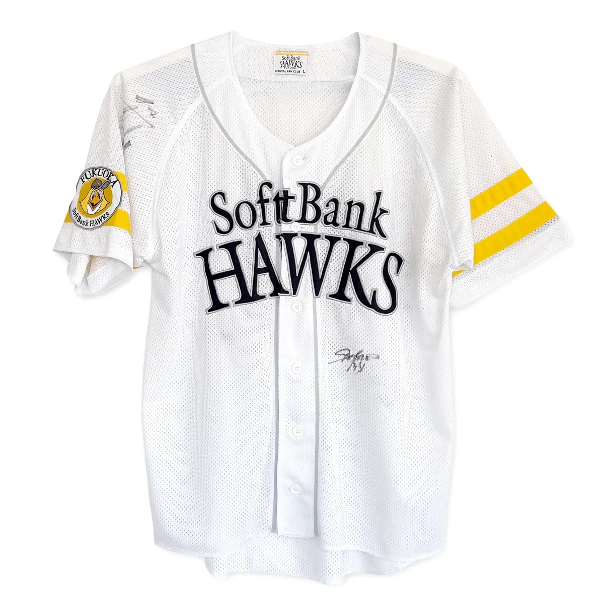 Retro Multi Autographed Signed Npb Fukuoka Softbank Hawks Knit Jersey 1