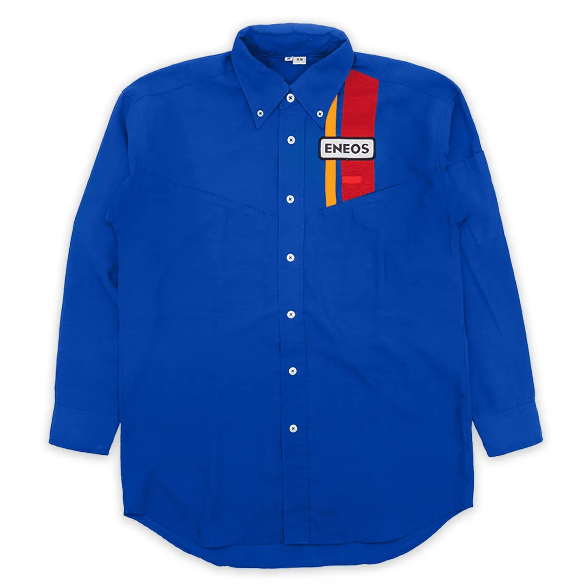 New Japan Jdm Genuine Eneos Oil Staff Long Sleeve Button Up Shirt Blue 1