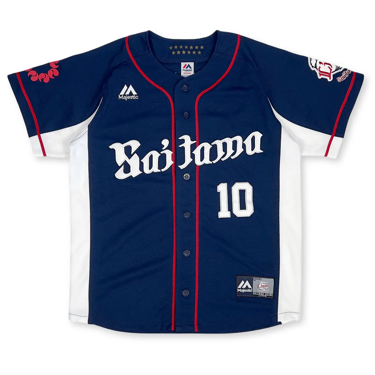 New Japan Npb Seibu Lions Tomoya Mori Japan Baseball Knit Jersey #10 1
