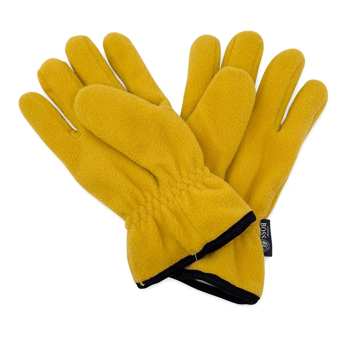 New Limited Edition Japan Fleece Suntory Boss Coffee Gloves Yellow 2